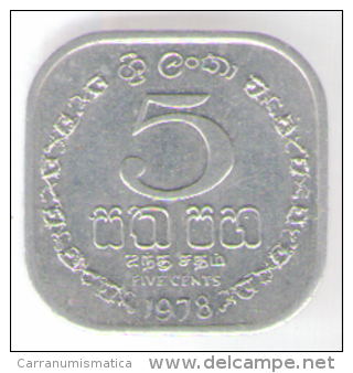 SRI LANKA 5 CENTS 1978 - Sri Lanka