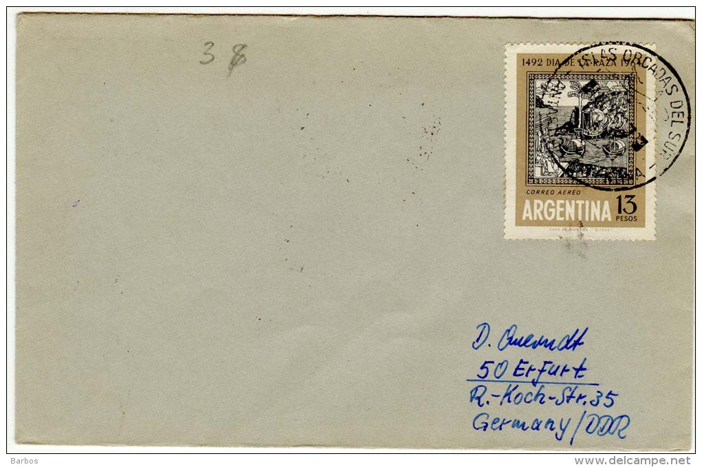 ARGENTINA  1967  ANTARCTICA   Special Cancell. ; Used Cover - Fauna Antartica