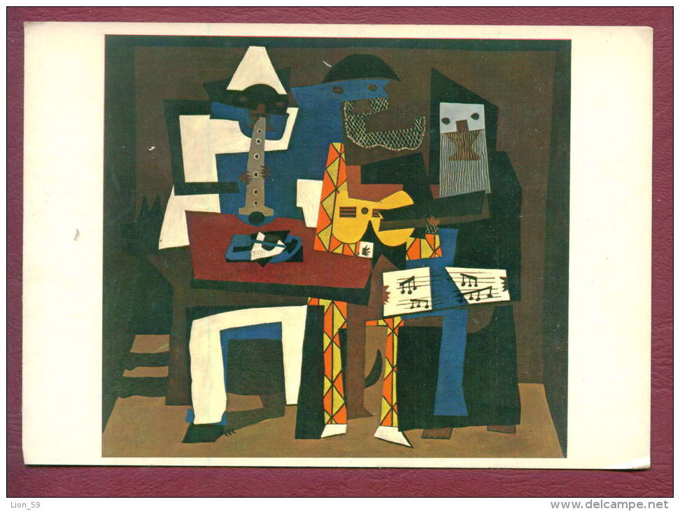 131925 / Illustrator Signed PABLO Picasso - THREE MUSICIANS 1921 OIL - MUSEUM MODERN ART United States Etats-Unis USA - Picasso
