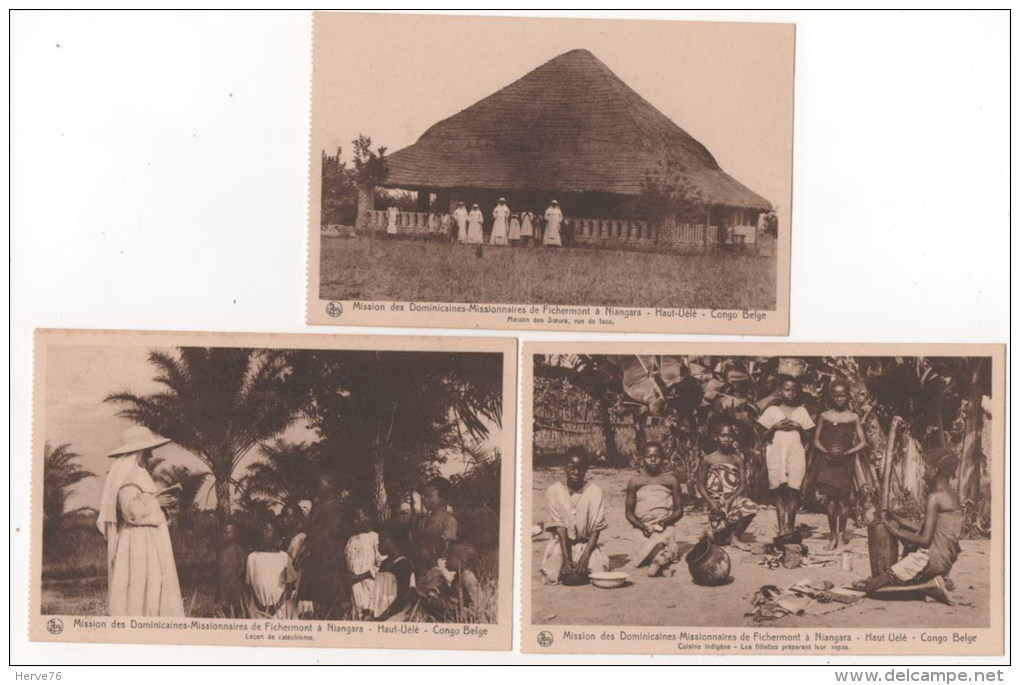 LOT 7 CPA - CONGO BELGE - Mission Des Dominicaines-Missionnaires De Fichermont à Niangara Haut-Uélé - Congo Belge