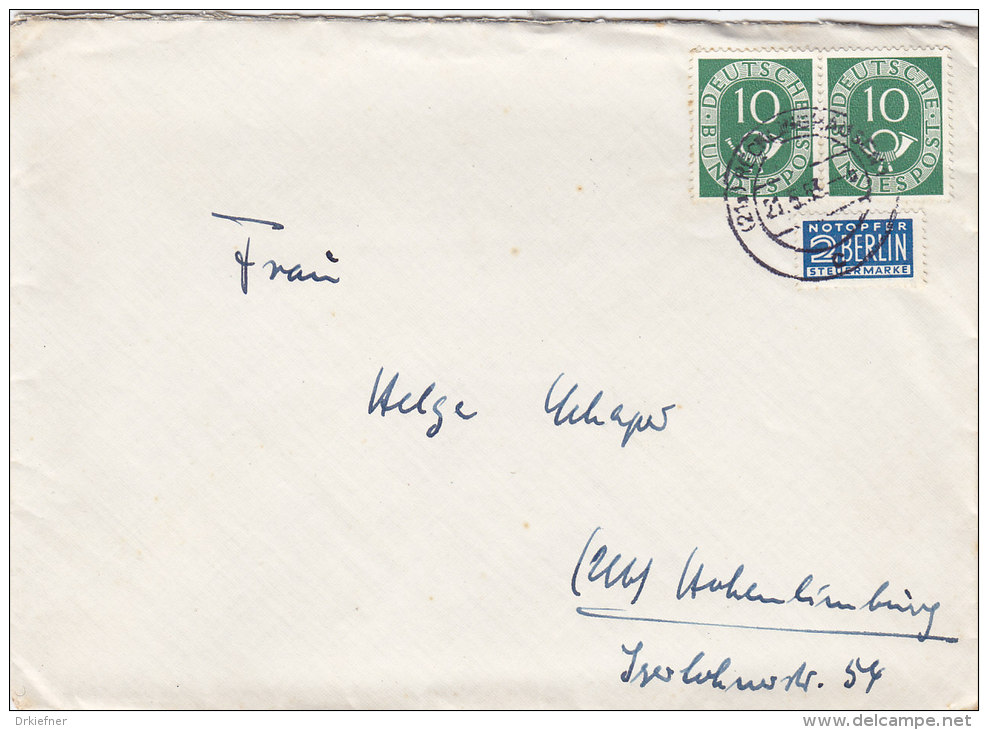 BRD 128 MeF, Waagerechtes Paar Auf Brief Mit Stempel: Recklinghausen 21.5.1953 - Briefe U. Dokumente