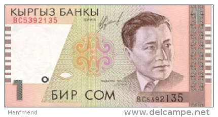 Kyrgyzstan - 1 Som - 1999 - P 15 - Unc - Kirgisistan