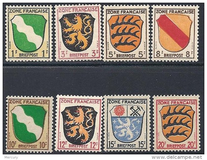 8 Armoiries Neuves 15.35de 1945 LUXE - Sonstige & Ohne Zuordnung