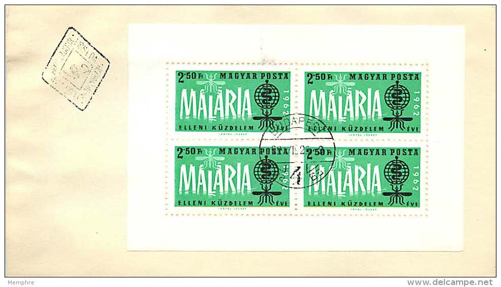 1962  Lutte Contre Le Paludisme  Bloc Feuillet Dentelé  MiNr Block 35A  FDC Non Adressé - FDC