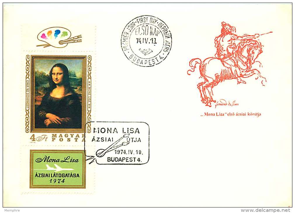 1974  Tableau &laquo;Mona Lisa&raquo; De L. Da Vinci  MiNr 2940A - FDC