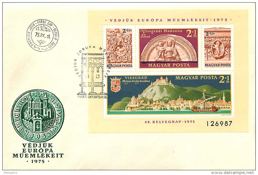 1975  Année Des Monuments Européens  Fontaines  Bloc Feuillet MiNr Block 115A - FDC