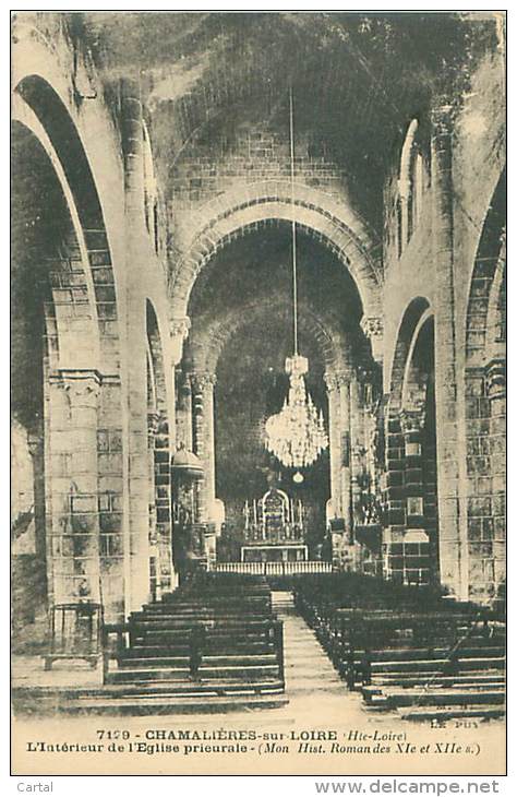 43 - CHAMALIERES-sur-LOIRE - L'Intérieur De L'Eglise Prieurale (N° 7129) - Autres & Non Classés