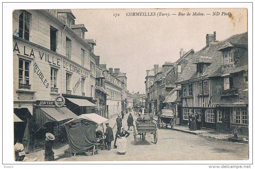 Cpa 27 Cormeilles Rue De Malou - Pont Audemer