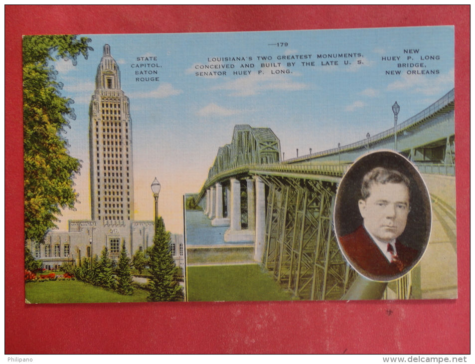 Louisiana--State Capitol And Huey Bridge--not Mailed--PJ 209 - Autres & Non Classés