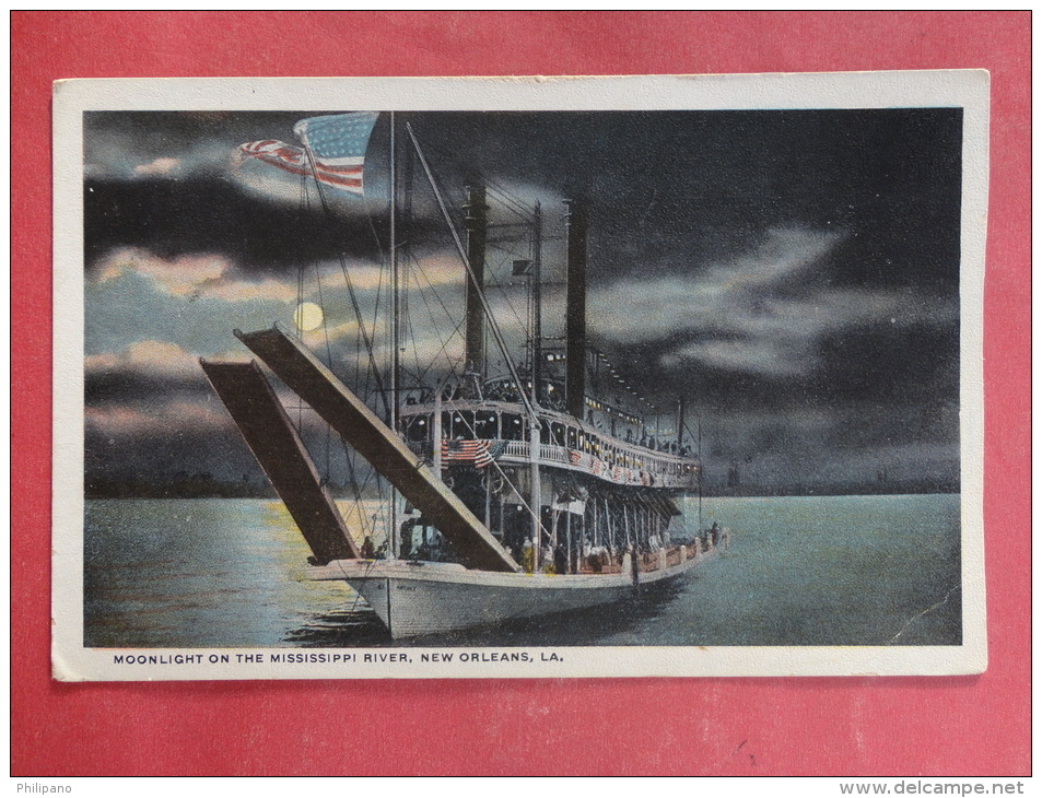 New Orleans,LA--Moonlight On The Mississippi River--not Mailed--PJ 209 - Autres & Non Classés