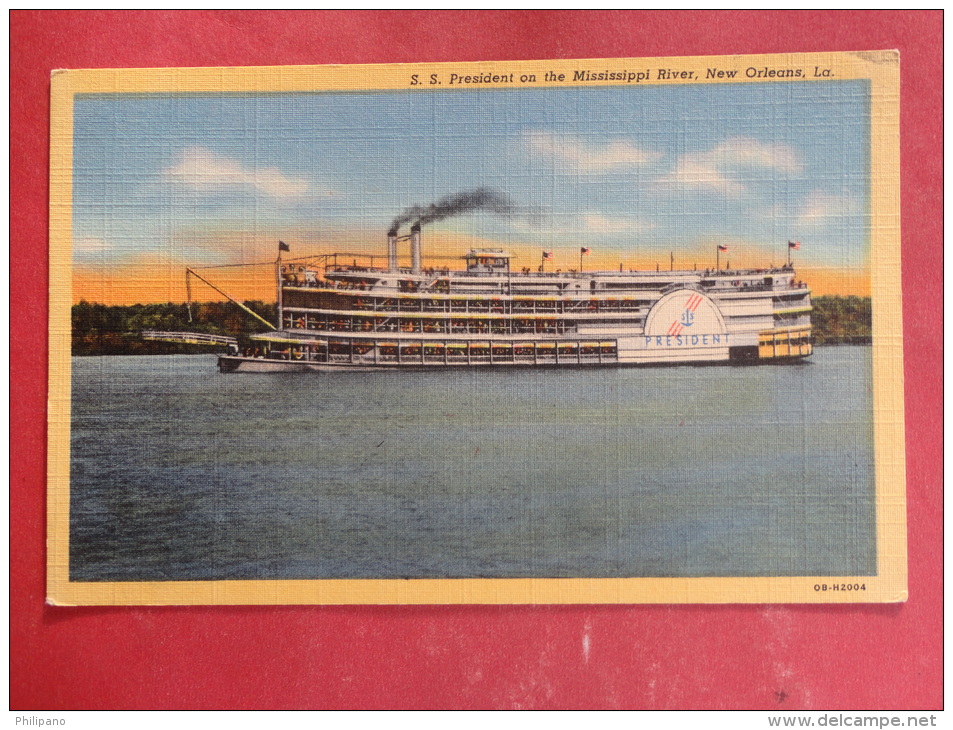New Orleans,LA--S.S. President On The Mississippi River--not Mailed--PJ 209 - Otros & Sin Clasificación