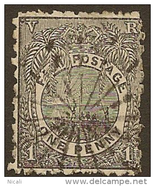 FIJI 1891 1d Black P10 SG 77 U YY137 - Fiji (...-1970)