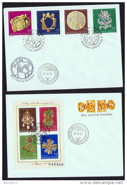 1973  Bijoux Anciens  MiNr 2898-2901, Block 100A  Bloc-feuillet - FDC