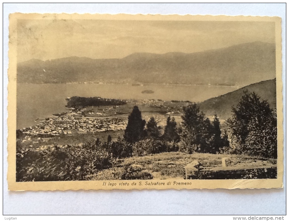 CARTOLINA  PREMENO  IL LAGO VISTO DA SAN SALVATORE DI PREMENO VIAGGIATA NEL 1939 VERBANIA  II SCELTA - Verbania