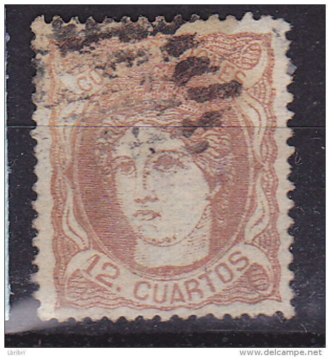 ESPAGNE N° 113 12C BISTRE FIGURE ALLÉGORIQUE DE L´ESPAGNE OBL - Used Stamps