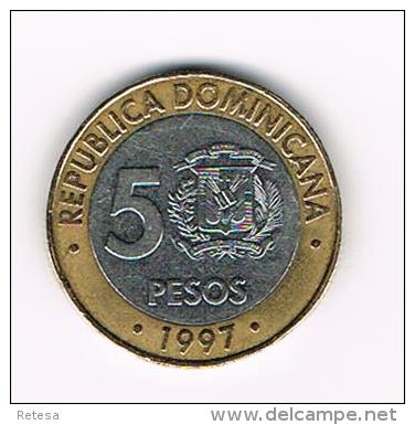 - DOMINICAANSE  REPUBLIEK  5 PESO  1997 - Dominikanische Rep.