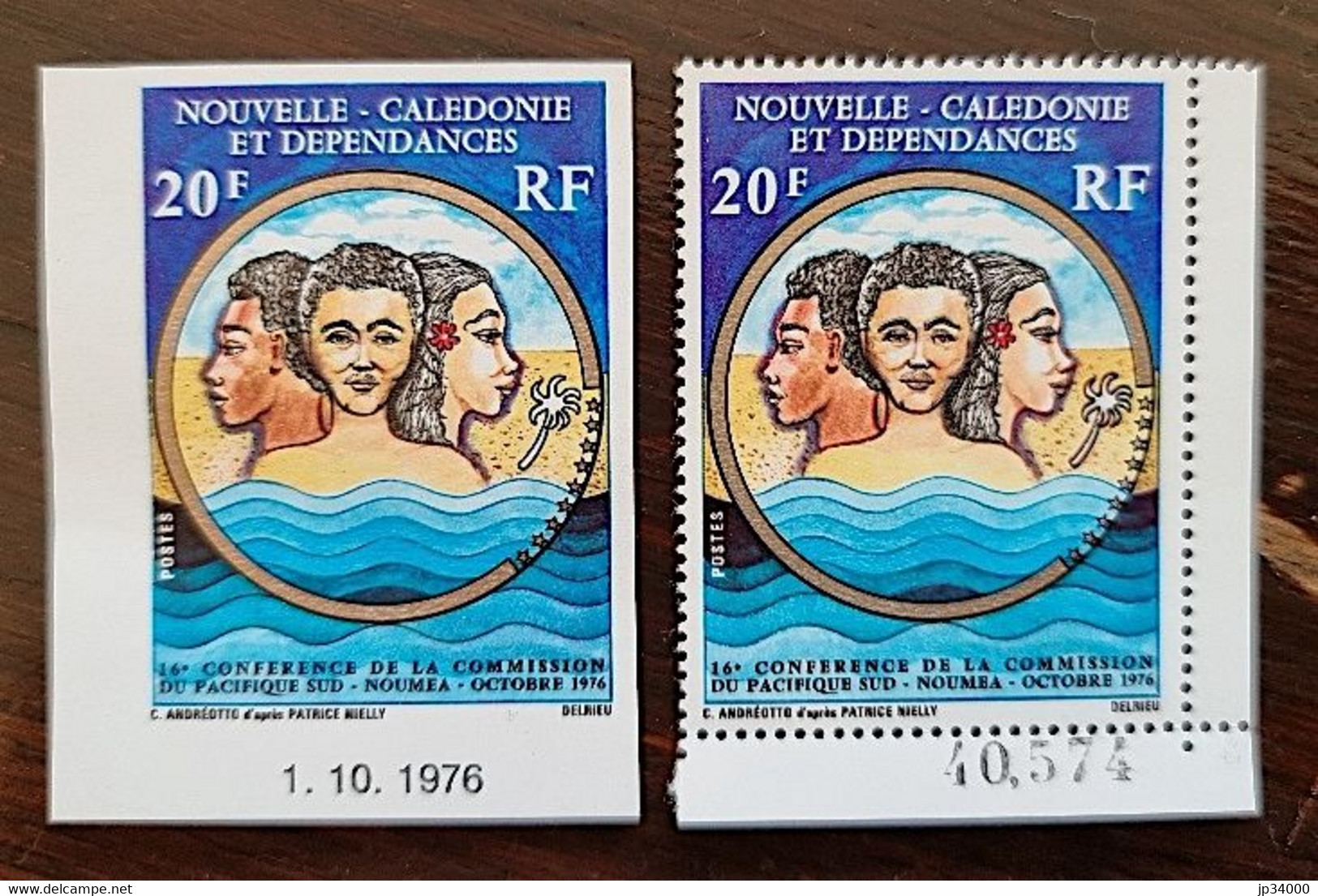 NOUVELLE CALEDONIE Yvert N°405 Dentelé + Non Dentelé ** MNH  IMPERFORATE - Unused Stamps