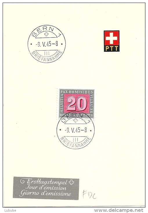 ET PTT-Bögli  "PAX"       1945 - Lettres & Documents