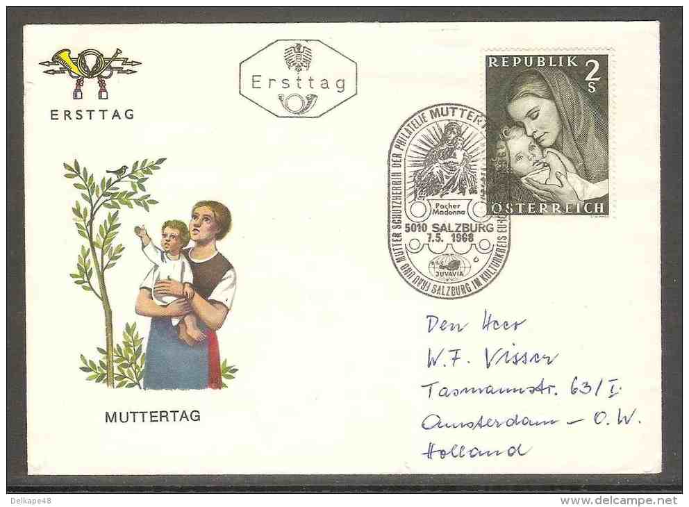 Oostenrijk Austria Österreich 1968 FDC -Mi 1260 YT 1092 - Mother And Child – Mothers’ Day/ Mutter Mit Kind - Muttertag - Mother's Day