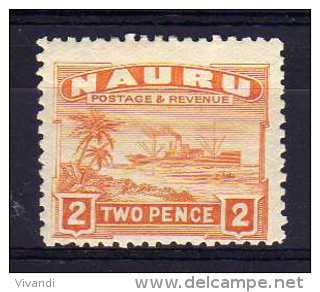 Nauru - 1924 - 2d Definitive (Rough Surfaced Paper) - MH - Nauru