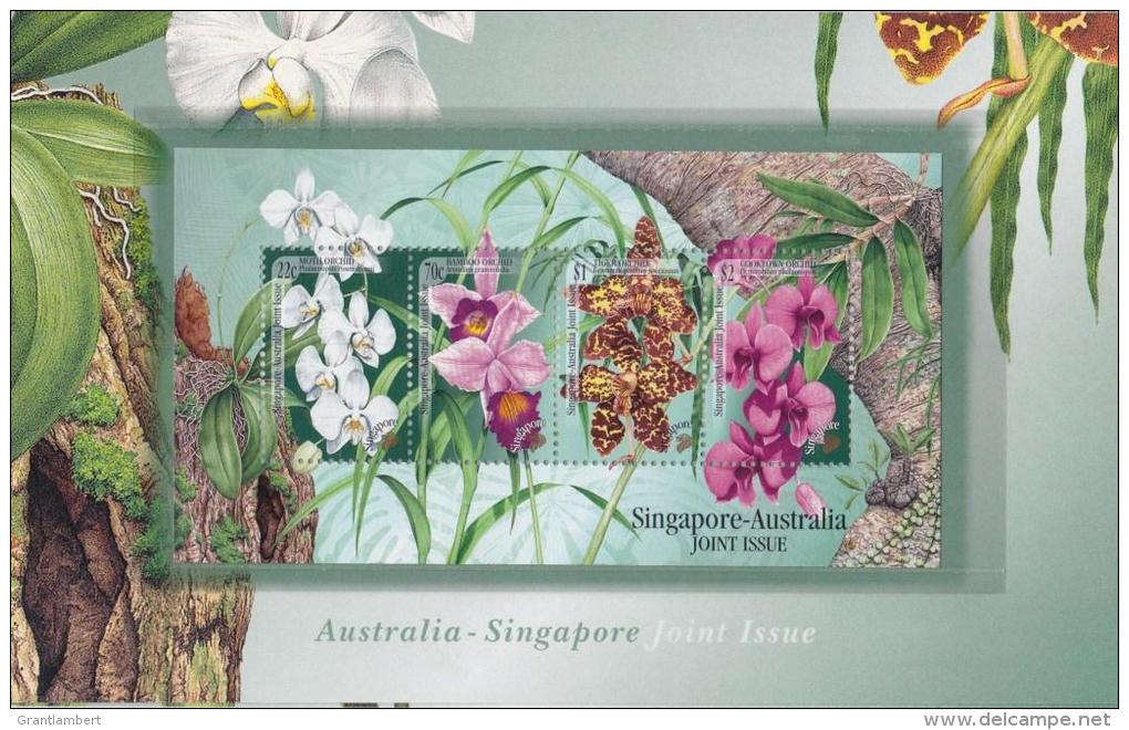 Australia 1998 Australia-Singapore Joint Issue Orchids Presentation Pack - 2 Minisheets - Presentation Packs