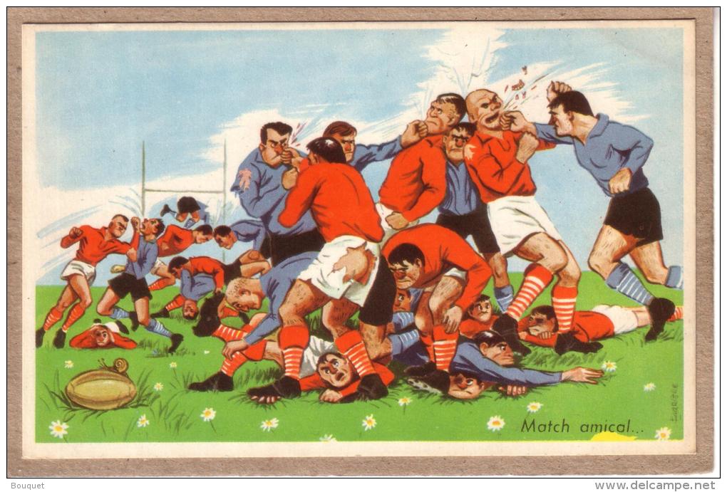 SPORTS - RUGBY - ILLUSTRATEUR CARRIERE - 730 - " MATCH AMICAL "  - éditeur Photochrom - Rugby