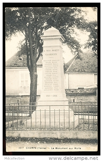 89 CHAMPS SUR YONNE / Le Monument Aux Morts / - Champs Sur Yonne