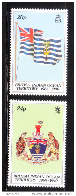 Bristish Indian Ocean Territories BIOT 1990 Flag & Coat Of Arms MNH - Territorio Británico Del Océano Índico