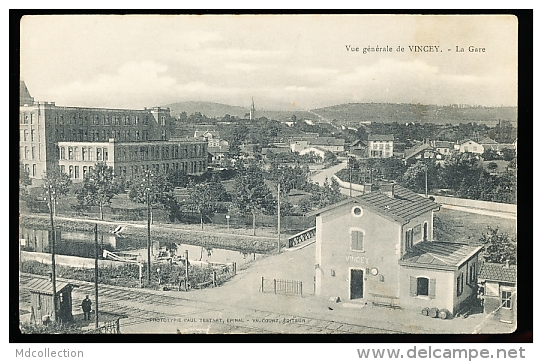 88 VINCEY / Vue Générale Et La Gare / - Vincey