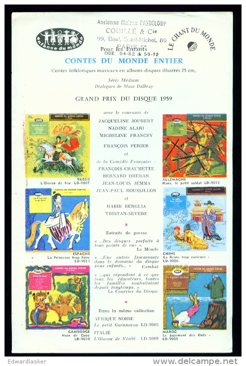 CATALOGUE Disques Le Chant Du Monde 1959 - Très Bon état - Musique