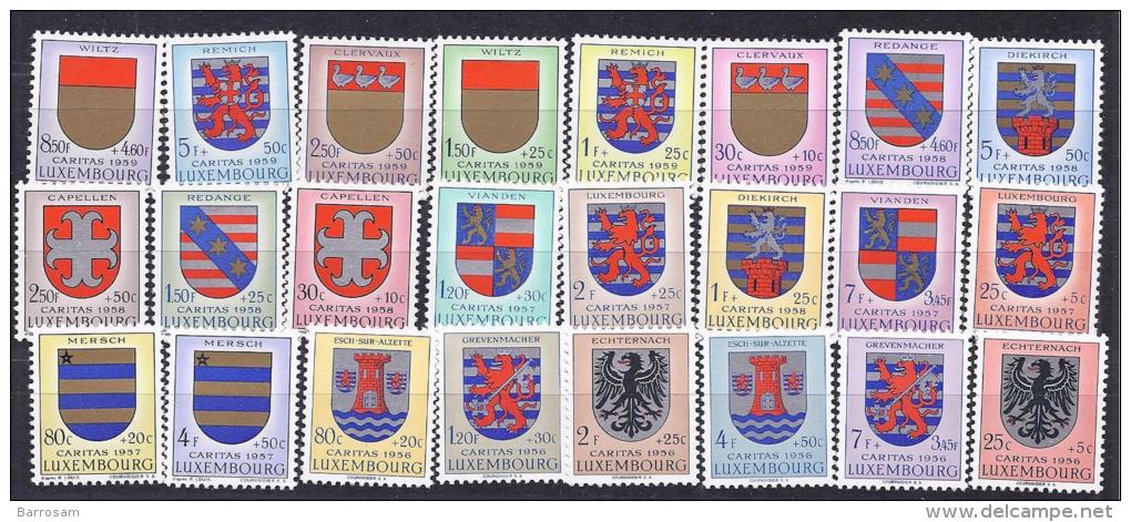 Luxembourg1956-9:COATS OF  ARMS (sets Are Complete)Cat.Value58Euros - Other & Unclassified