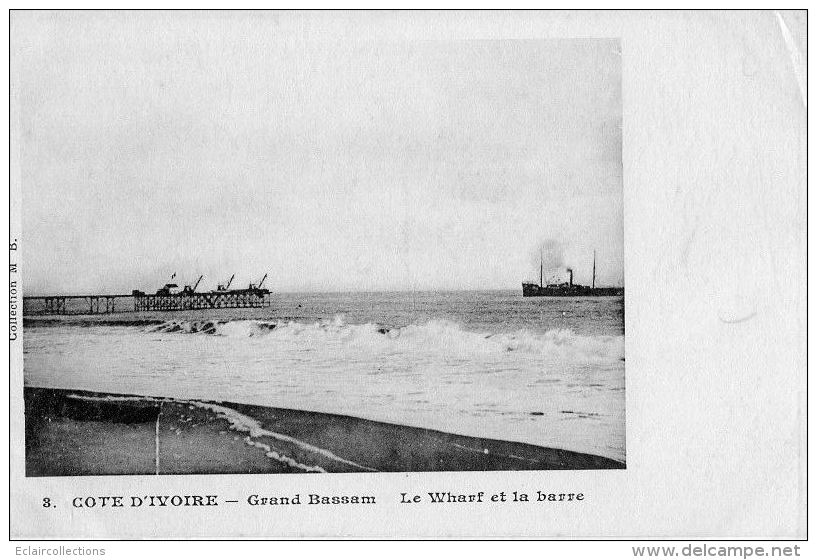 Afrique   Côte D'Ivoire   Grand Bassam  Le Wharf  Et La Barre - Ivoorkust