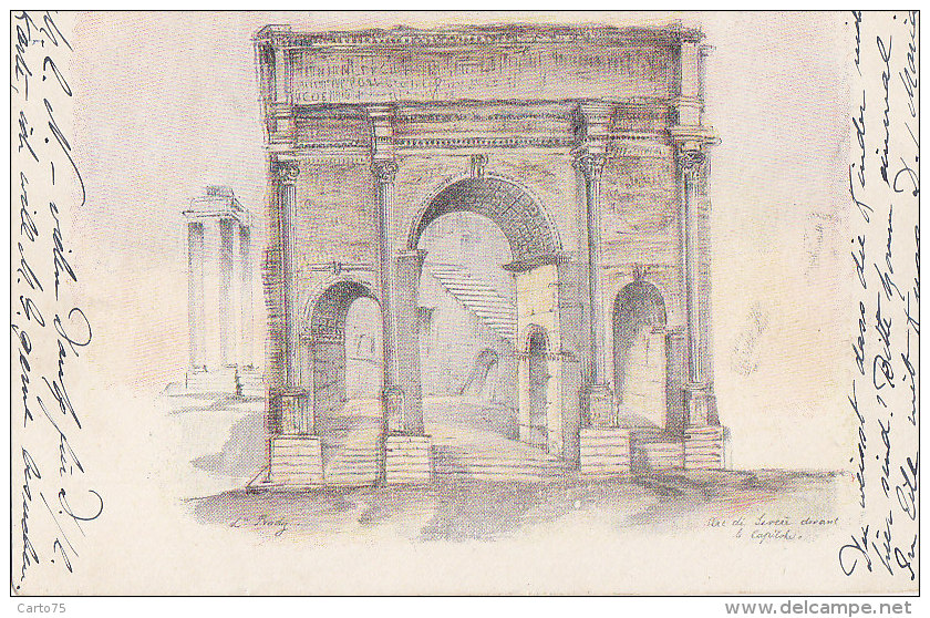 Histoire - Rome Archéologie - Arc De Sévère - Oblitération Cachets Zurich 1904 - Storia