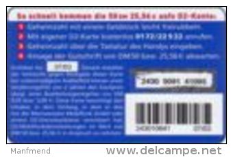 Germany - DM 50 Prepaidcard - 2001-05-01 - D2-CallNow - D2 Vodafone - Familie Mit Badesachen - Due Date 08.03 - V 31 - Cellulari, Carte Prepagate E Ricariche