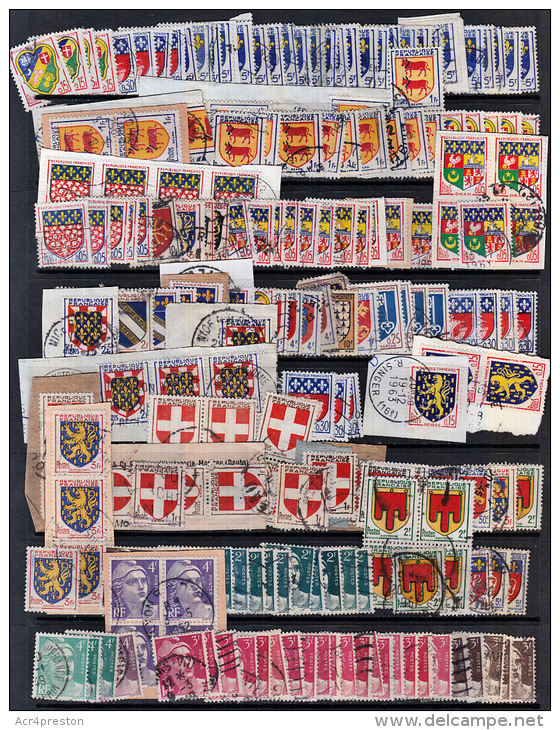 L0016 FRANCE, TO CLEAR Dealer's Lot  1500+ Stamps Unsorted (6 Pics) - Collections