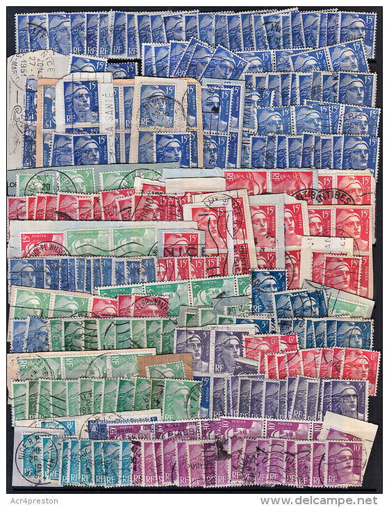 L0016 FRANCE, TO CLEAR Dealer's Lot  1500+ Stamps Unsorted (6 Pics) - Collections