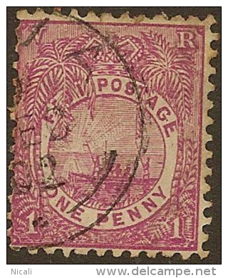 FIJI 1891 1d Rosy Mauve P12 SG 97 U YY158 - Fiji (...-1970)