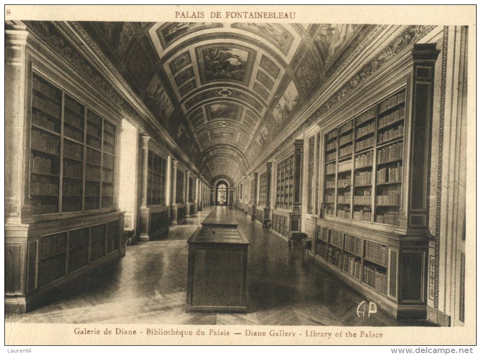 (369M) Very Old Postcard - Carte Ancienne - France - Bibliothweque Library Of Fontainebleau Caslte - Bibliotheken