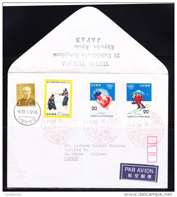 O) 1973 JAPAN-NIPPON, OLYMPIC GAMES, PERSONALITY, COVER TO MEXICO. - Airmail