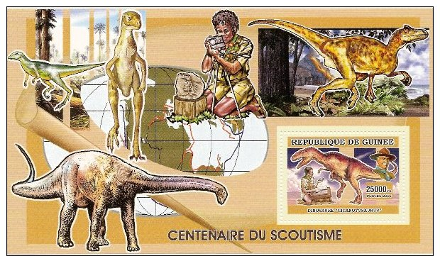 Guinea 2006 Souvenir Sheet Dinosaurs Prehistoric Scouts  Mi#4365/Bl.1023 - Guinee (1958-...)