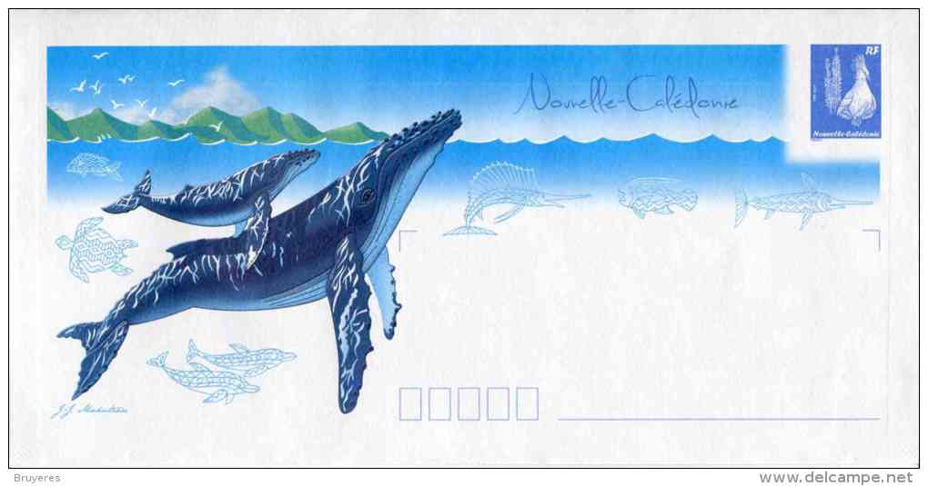 PAP De 2012 Avec Timbre "Cagou Bleu Type Ramon" Et Illustration "Baleine" - Prêt-à-poster