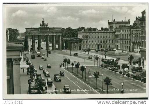 Berlin Brandenburger Tor Omnibus Setra Oldtimer Unter Den Linden Sw 30er - Brandenburger Deur