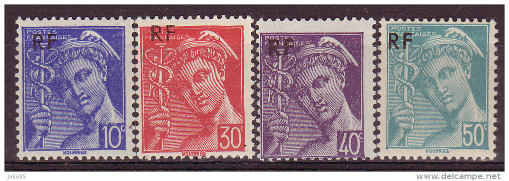 - FRANCE - 1944 - YT N° 657 / 660 -** - TB - 1938-42 Mercure