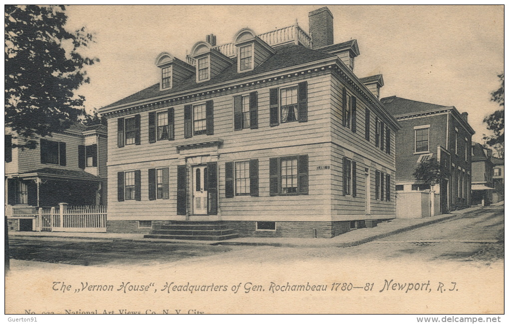 ( CPA ÉTATS UNIS )  NEWPORT  /  The " Vernon House ", Headquarters Of Gen. Rochambeau 1780 - - Newport News