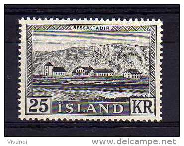 Iceland - 1957 - 25Kr Presidential Residence - MH - Nuevos