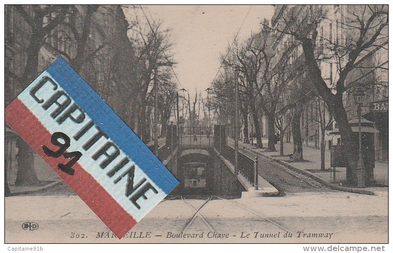 CPA MARSEILLE BOUCHES DU RHONE BOULEVARD CHAVE LE TUNNEL DU TRAMWAY X X - Cinq Avenues, Chave, Blancarde, Chutes Lavies