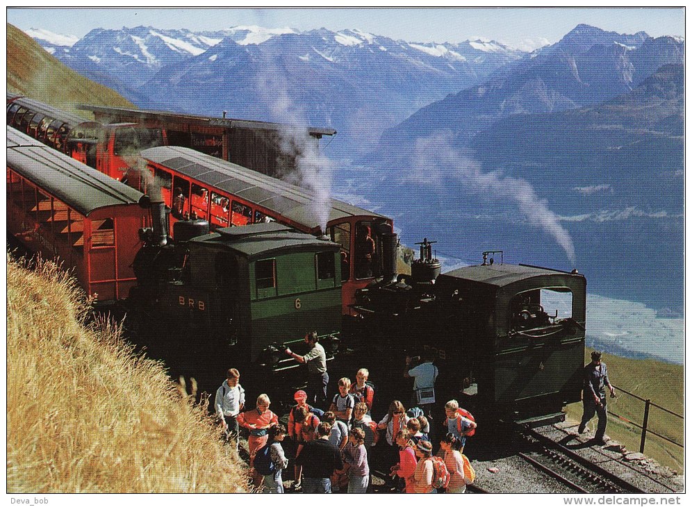 NG Mountain Railway Postcard Swiss Brienz Rothorn Bahn Switzerland Steam Cog 4 6 - Trains