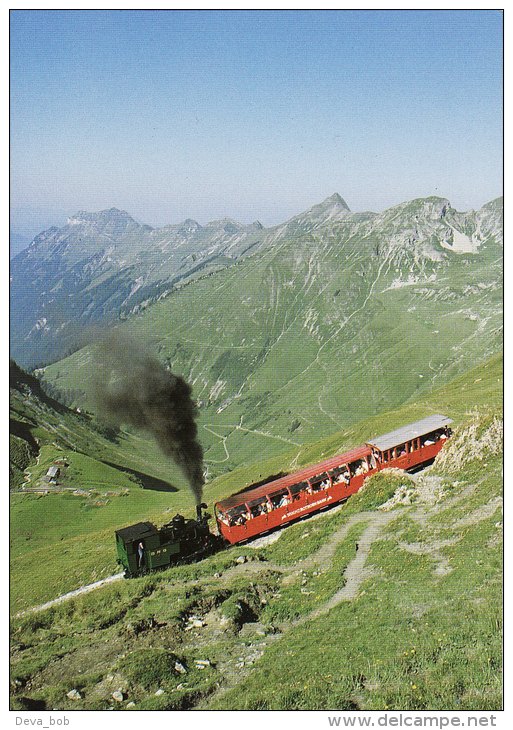 NG Mountain Railway Postcard Swiss Brienz Rothorn Bahn Switzerland Steam Cog - Eisenbahnen