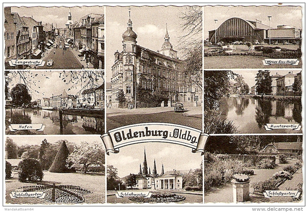 AK 41Oldenburg I. Oldbg. Mehrbildkarte 8 Bilder Langestraße Weser-Ems-Halle 25. 6. 61 - 21 29 OLDENBURG I. OLDENBURG 3 W - Oldenburg