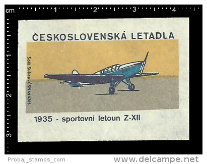 Poster Stamp - Czech Matchbox Label - Czechoslovak Airlines -  Transport Aviation Airplane Luftfahrt Flugzeuge Aviatik - Boites D'allumettes - Etiquettes